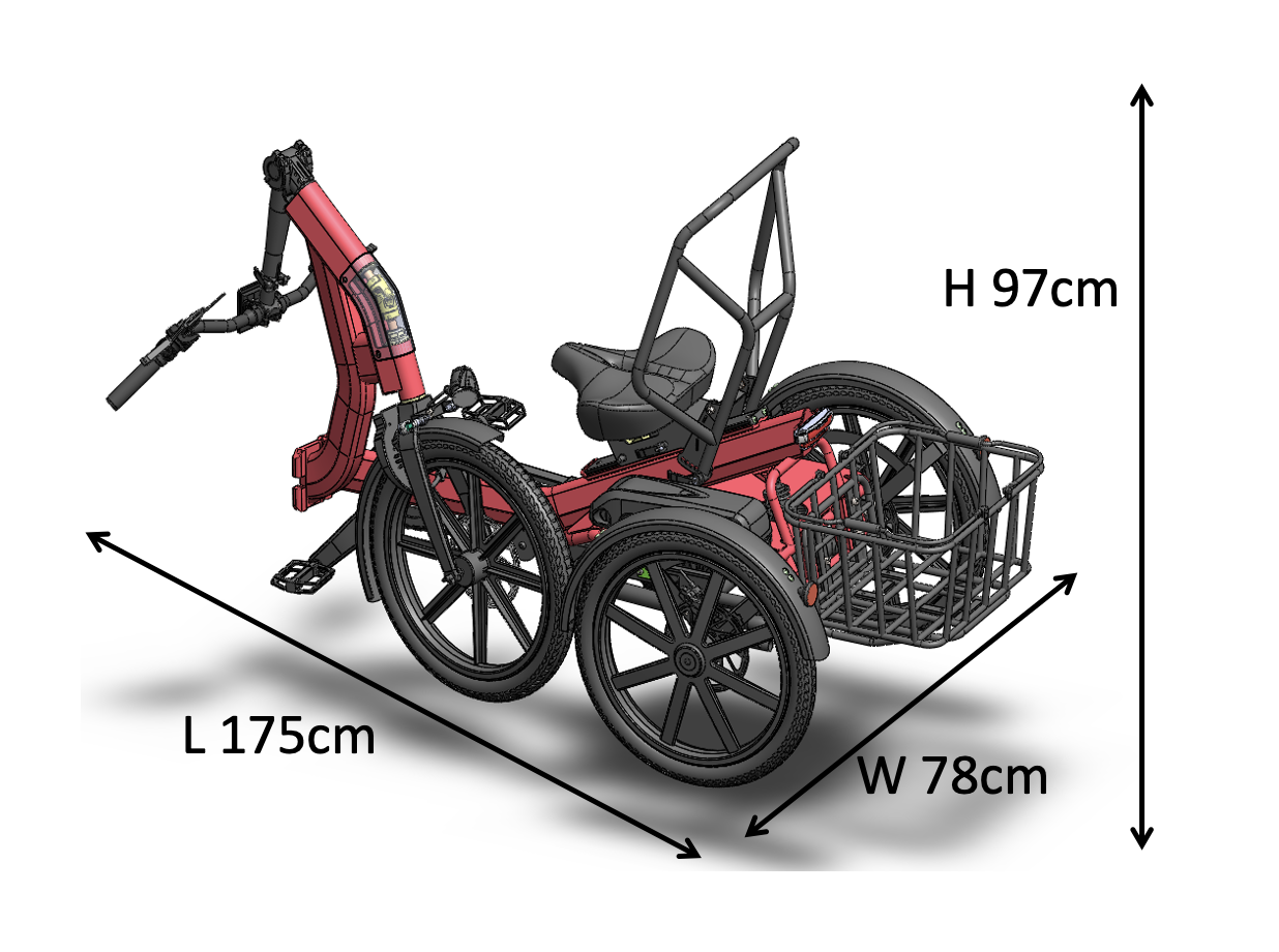 Faltbares E-Trike Chill red