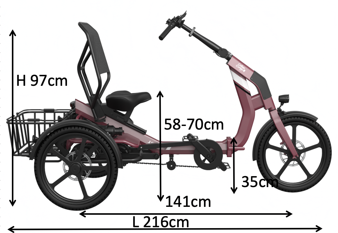 Faltbares E-Trike Chill red